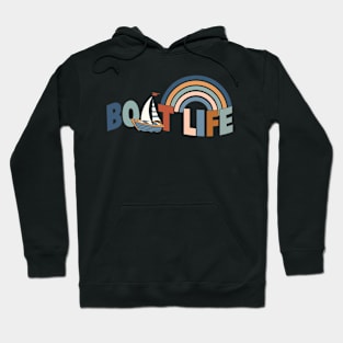 Boat Life Nautical Rainbow Sailboat Casual Boating Lake Hoodie